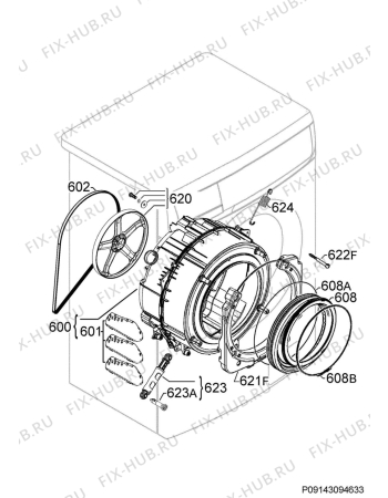 Схема №1 L82470BI с изображением Модуль (плата) для стиральной машины Aeg 973914528245017